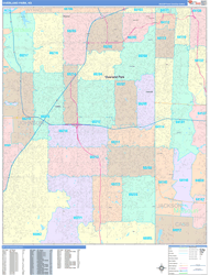 Overland Park Wall Map Color Cast Style 2024